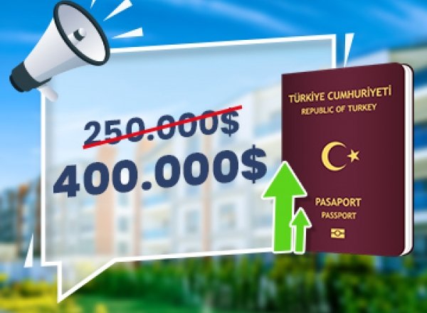 Official Gazette : Turkish Citizenship Is 400.000 USD