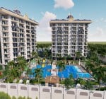 Квартира с видом на бассейн в Алании, Авсаллар