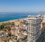 شقق بإطلالة بحرية مع مسبح مشترك في ألانيا، محمودلار