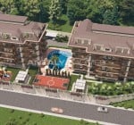 Alanya'da Zengin Olanaklara Sahip İki Bloklu Sitede Daireler