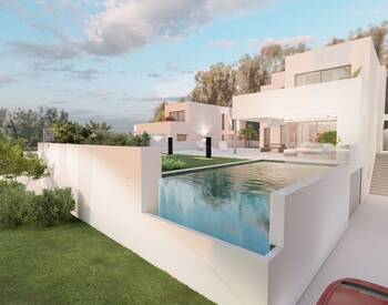 Malaga Mijas'ta Deniz ve Doğa Manzaralı Satılık Villalar 1