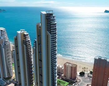 Benidorm Alicante’de Sakin Bölgede Deniz Manzaralı Daireler 1
