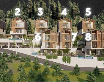 Detached Houses with Sea Views and Pools in Alanya Tepe 3