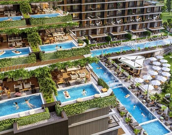 شقق أنيقة في مجمع سكني يضم مسبحًا في ألتينتاش، أنطاليا 1