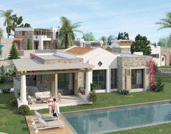 Houses with Private Pools and Sea Views in Bodrum Gumusluk 1