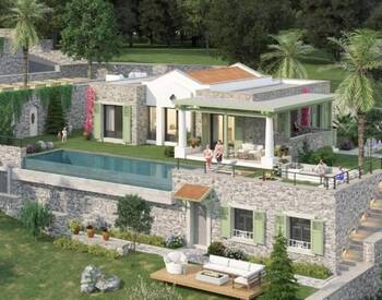 Houses with Private Pools and Sea Views in Bodrum Gumusluk 3
