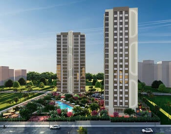 Новостройка недвижимости в комплексе с бассейном в Мерсин Мезитли 2