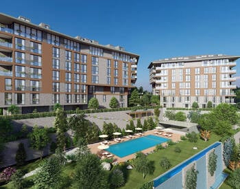 آپارتمان‌های شیک در مجتمع دارای استخر در اوسکودار، استانبول 3