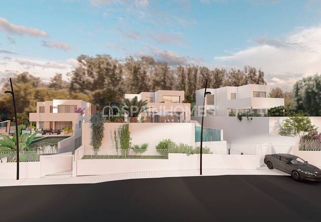 Malaga Mijas'ta Deniz ve Doğa Manzaralı Satılık Villalar 1