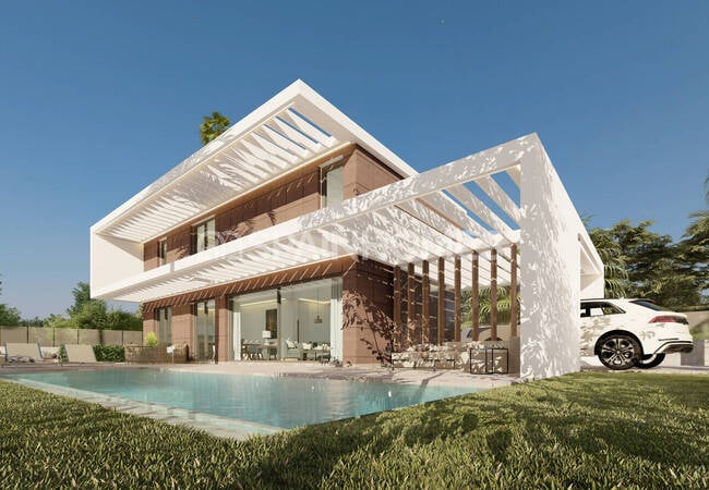 Mijas'ta Şık Tasarımlı Yeni İnşa Edilmiş Villa