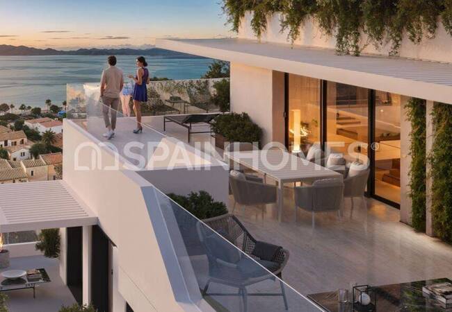 Malaga Mijas'ta Golf Sahasına Yakın Deniz Manzaralı Daireler 3