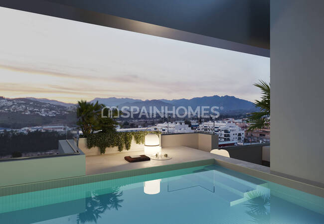 Málaga Mijas'ta Havuzlu Sitede Şehir Manzaralı Daireler 4