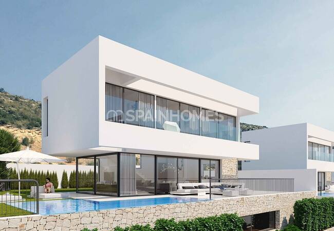 Finestrat Alicante'de Eşsiz Deniz Manzaralı Lüks Müstakil Villa 1