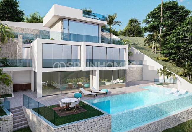Luxueuse Villa Individuelle Vue Imprenable À Altea Alicante