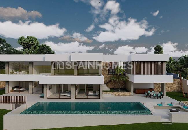 Villa with Open Sea and City Views in Altea, Alicante 13