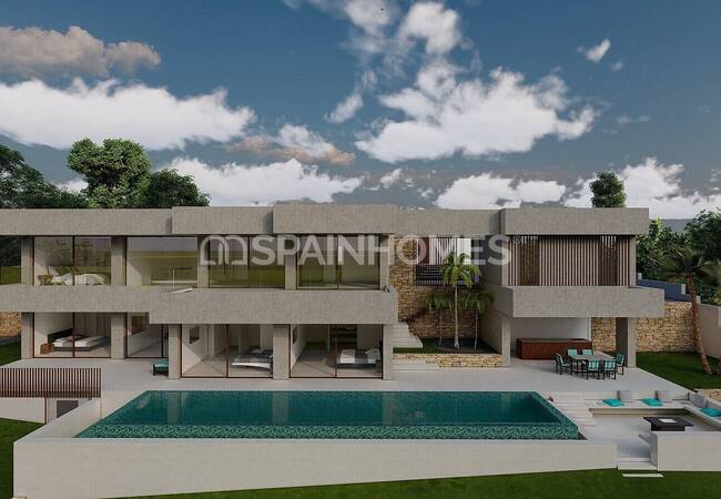 Villa with Open Sea and City Views in Altea, Alicante 14