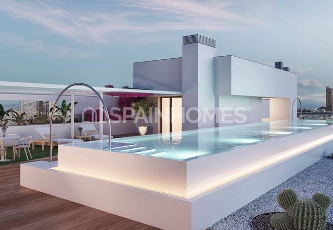 Alicante'de Çatı Havuzlu Lüks Site İçinde Sıfır Daireler 7