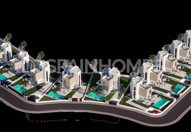 Finestrat Alicante'de Golf Sahası Yakınında Müstakil Villalar 12