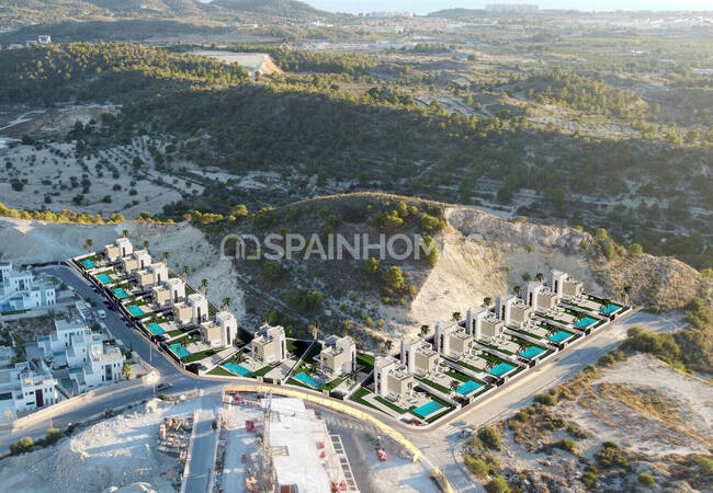 Finestrat Alicante'de Golf Sahası Yakınında Müstakil Villalar 14