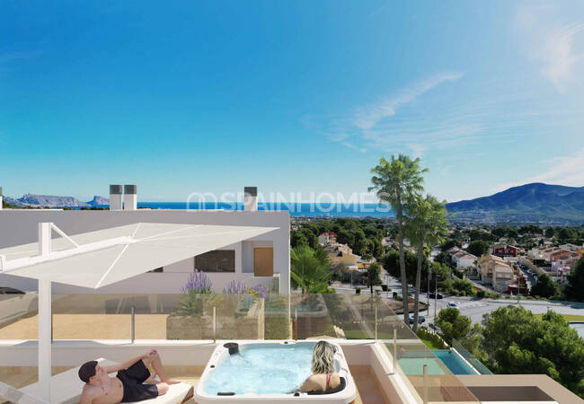 Alicante La Nucia'da Havuzlu Sitede Şık Yarı Müstakil Villalar 6