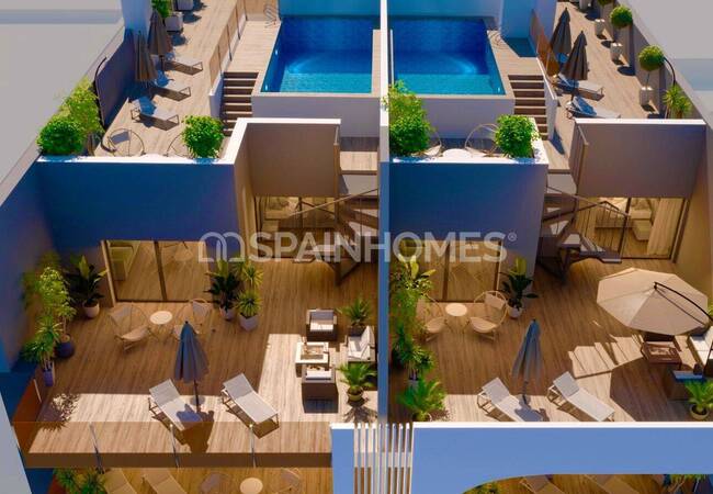 Alicante Torreviej'da Havuzlu Sitede Şık Daireler 9