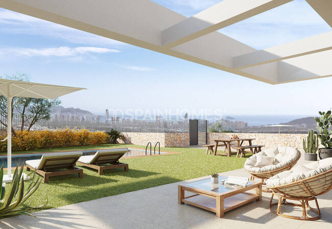 Alicante Finestrat'ta Plaja Yakın Sitede Deniz Manzaralı Villalar 7