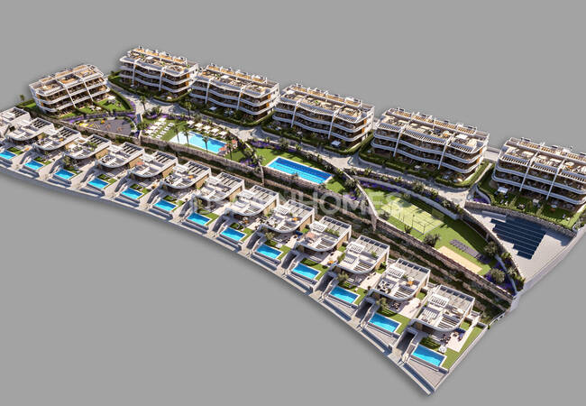 2 and 3-bedroom Golf Flats in a Complex with Pool in Finestrat 10