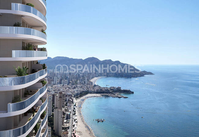 Benidorm'un En Yüksek Kulesi'nde Özel Deniz Kenarı Daireler