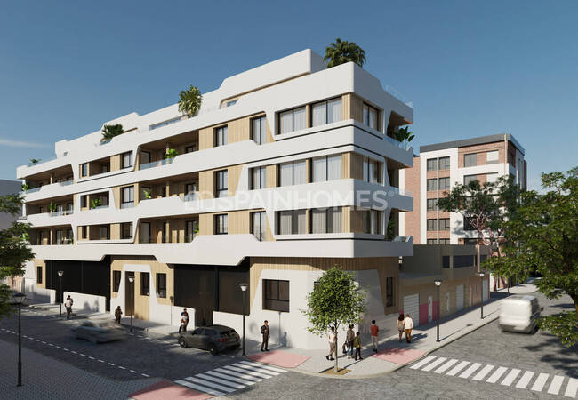 Alicante Santa Pola'da Plaja Yakın Havuzlu Sitede Daireler
