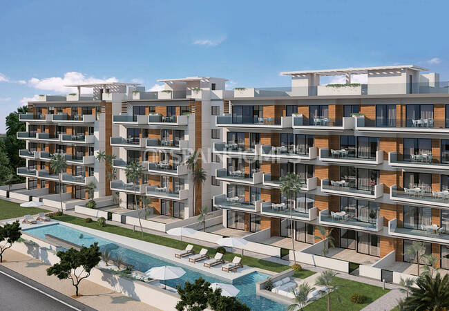 Sea View Apartments with Pool in Gated Complex in Guardamar Del Segura