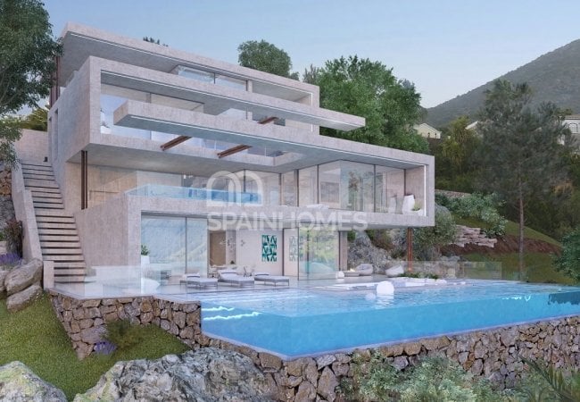 Marbella Istán'da Deniz Manzaralı Lüks Tasarımlı Villa 2