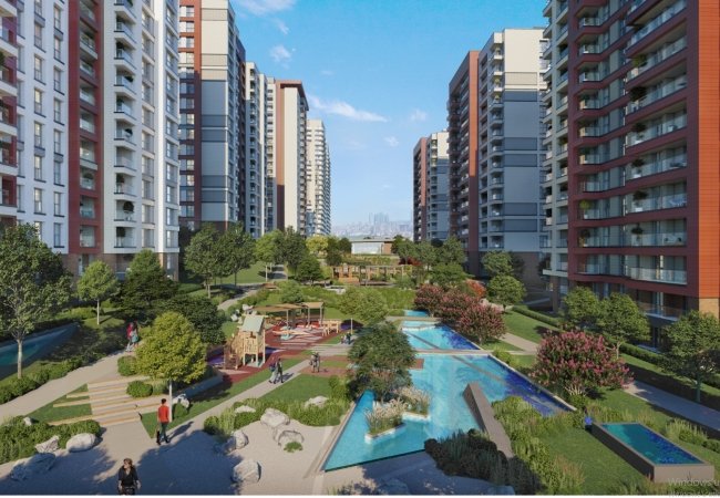 New-build Real Estate in a Complex in Istanbul Eyupsultan