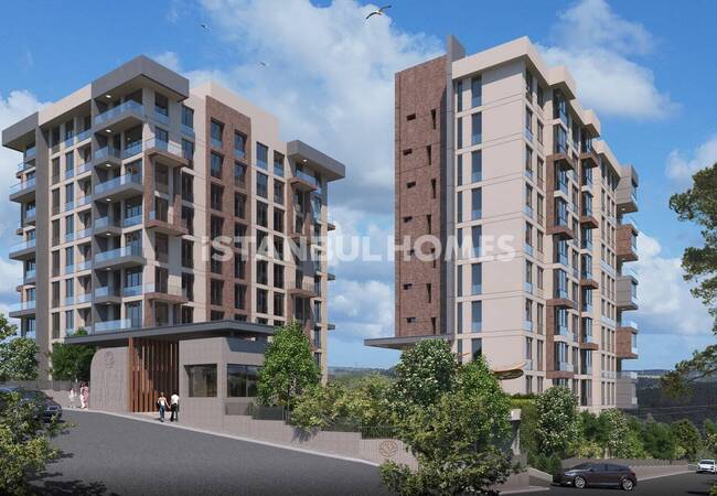 Apartments in a Complex with Forest View in Istanbul Kagithane