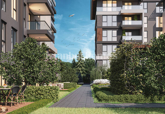 آپارتمان هایی در یک مجتمع با استخر در نزدیکی فرودگاه در استانبول، پندیک 9