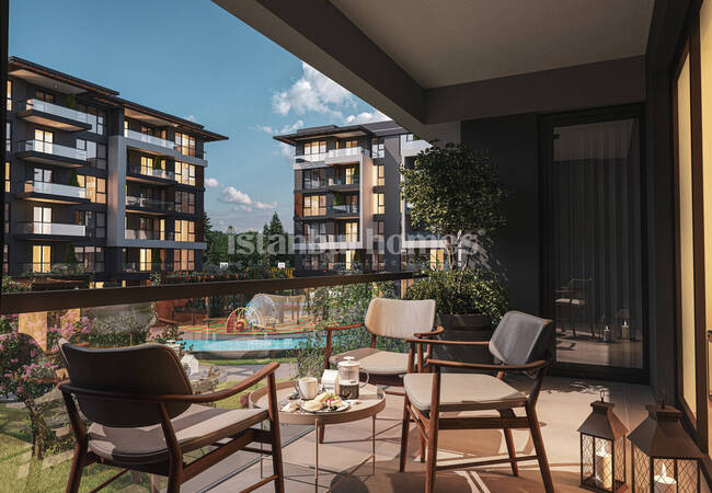 آپارتمان هایی در یک مجتمع با استخر در نزدیکی فرودگاه در استانبول، پندیک 10