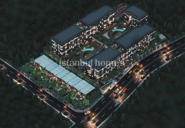 آپارتمان هایی در یک مجتمع با استخر در نزدیکی فرودگاه در استانبول، پندیک 1