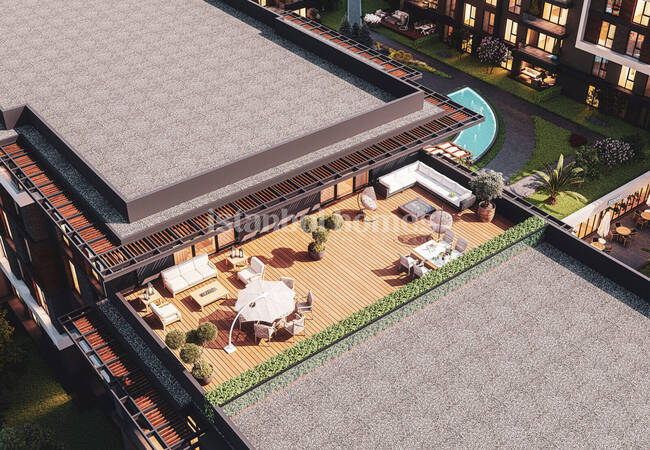 آپارتمان هایی در یک مجتمع با استخر در نزدیکی فرودگاه در استانبول، پندیک 15