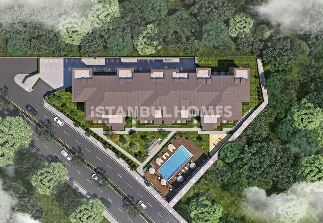 شقق في مجمع يقدم حياة على جانب الغابة في إسطنبول إيوبسلتان 8