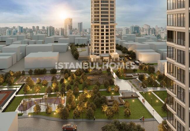 Real Estate with Sea and City Views in a Secure Site in Atasehir
