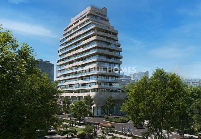 贝西克塔斯带按摩浴缸和博斯普鲁斯海峡景观的公寓 2