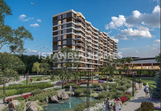 Flats in a Complex with Pool in Istanbul Pendik 3