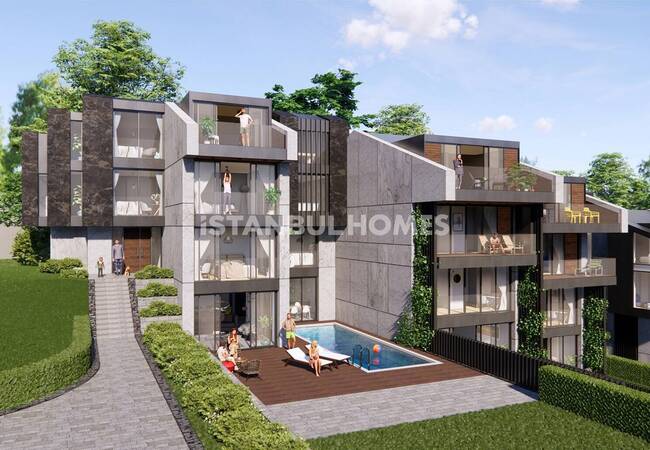 İstanbul Sarıyer'de Butik Sitede Satılık İkiz Villalar 1