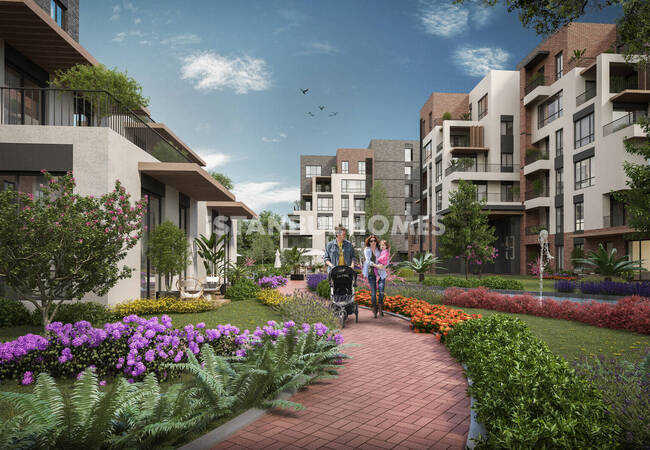 Квартиры с общим бассейном рядом с каналом Стамбул в Авджыларе 4