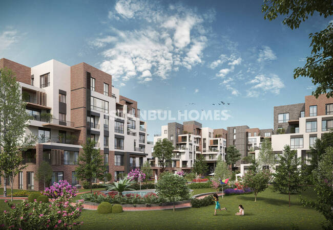 Квартиры с общим бассейном рядом с каналом Стамбул в Авджыларе 5