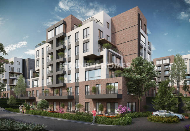 Квартиры с общим бассейном рядом с каналом Стамбул в Авджыларе 1