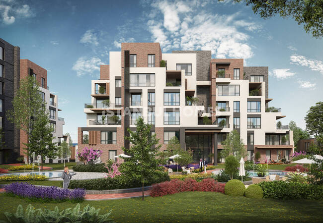 Квартиры с общим бассейном рядом с каналом Стамбул в Авджыларе 2