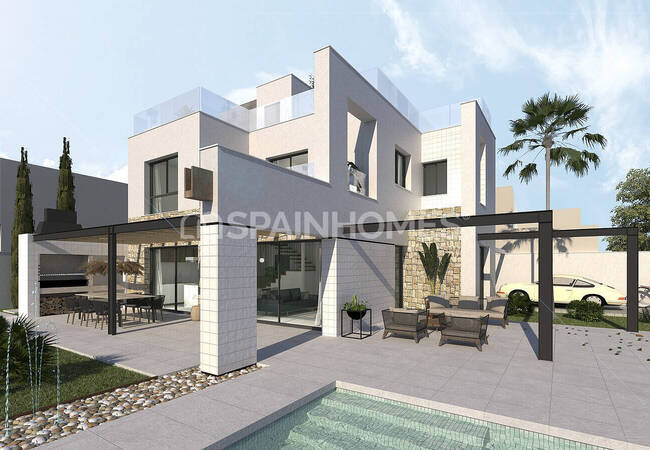 Murcia San Pedro Del Pinatar'da Havuzlu Çağdaş Tasarımlı Villa