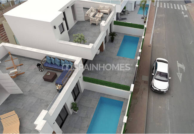 San Pedro Del Pinatar'da Plaja Yakın 3 Odalı Müstakil Villalar 2