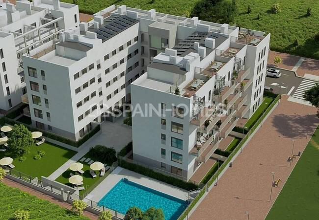 Lägenheter Med 2 Och 3 Sovrum Med Privata Utomhusutrymmen I Murcia