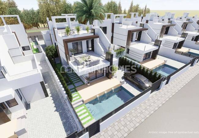 Murcia Los Alcázares’te Özel Havuzlu Şık Satılık Villalar 6